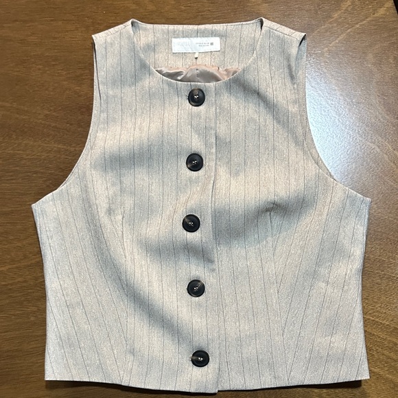 Zara Gray Pinstripe Vest - Picture 6 of 7